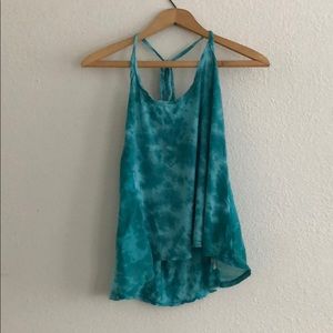 Teal strapped summer tank top